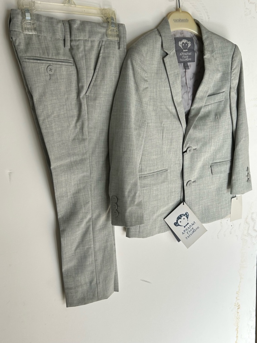 Appaman Light Gray poly rayon 2 button Boy’s Suit in size 5. Flat front pant NWT - Picture 4 of 5